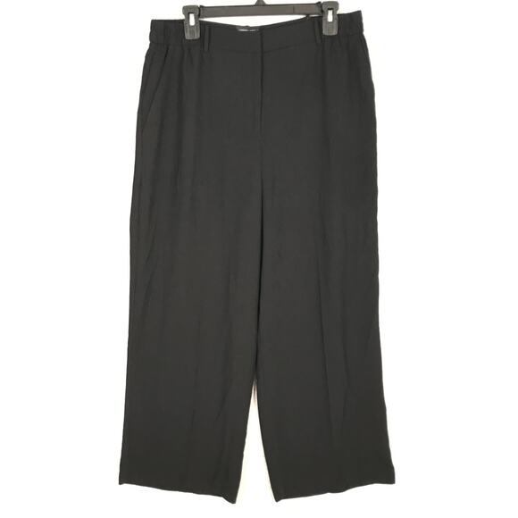 Modern Works Pants Womens Size 12 Chino‎ Crop Wide Leg Baggy Trouser Church Goth - Picture 1 of 13